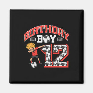 Íman Menino de Aniversário 12 Futebol Dab 12 Anos Bday 