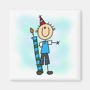 Íman Menino de Aniversário com Camisetas de Vela e Pres