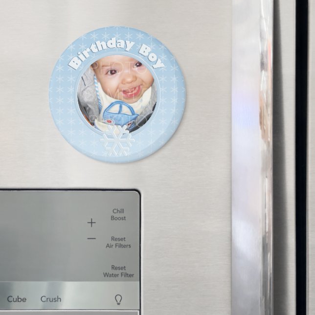 Íman Menino de Aniversário Inverno Onederland Azul Pers (In Situ (Fridge))