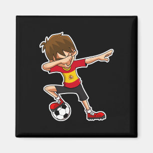 Íman Menino de Futebol Dabbing Camisa da Espanha, Crian