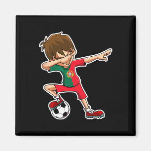 Íman Menino de Futebol Dabbing Camisa de Portugal Crian