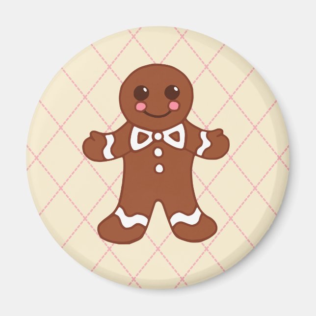 Íman Menino de Pão de Mel Ímã de Natal (Frente)