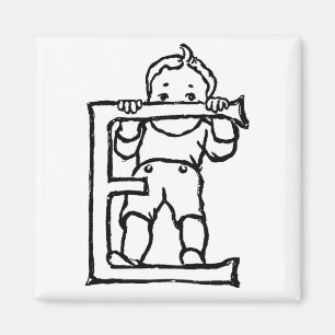 Íman Menino em pé na letra 'E' - ímã