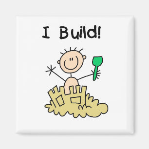 Íman Menino eu construo o camiseta e os presentes dos