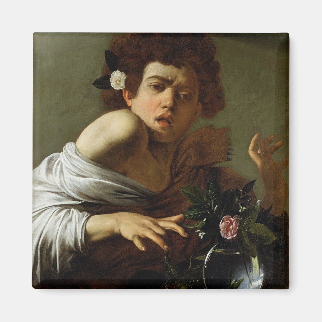 Íman Menino mordido por um Lizard, c.1595-1600 (óleo na (Frente)