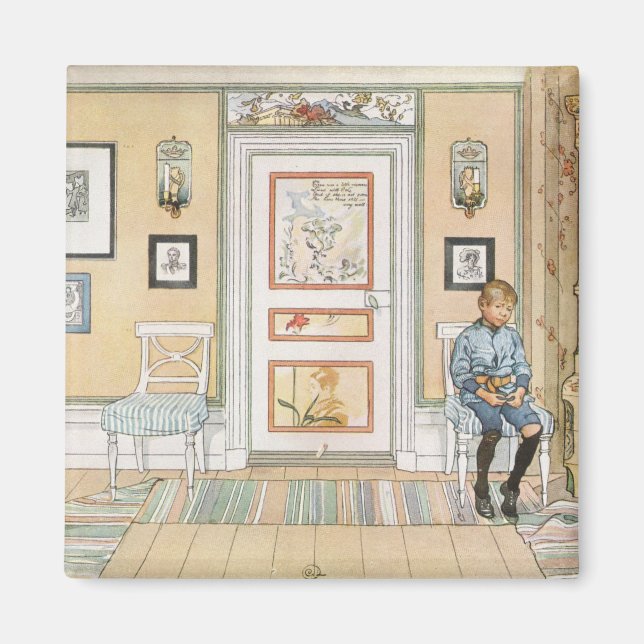 Íman Menino sentado no canto (por Carl Larsson) (Frente)