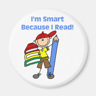 Íman Menino Smart porque eu li o camiseta e os