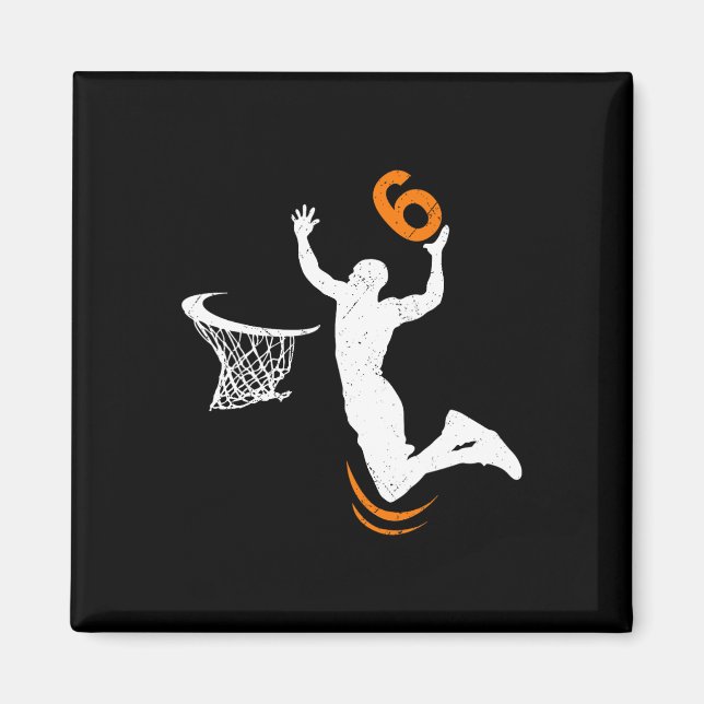 Íman Meninos de 6 de basquete de 6 anos (Frente)