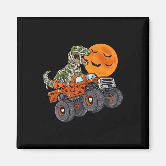 Íman Meninos De Truck Monstro Da Mãe De Halloween T Rex (Frente)