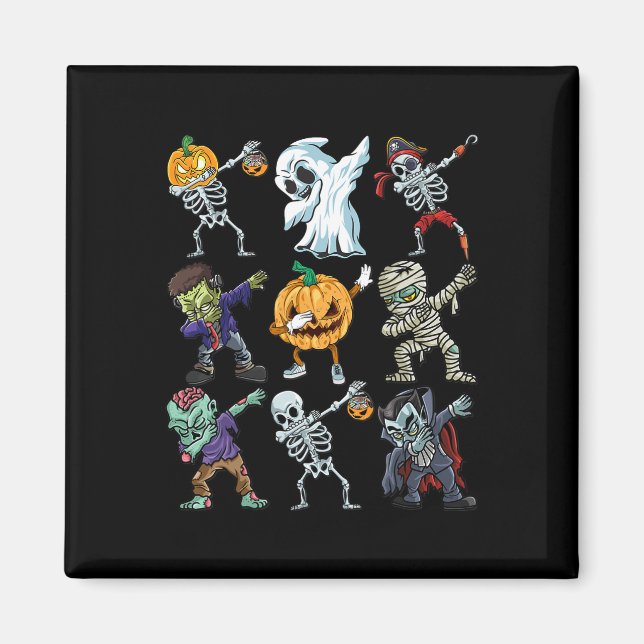 Íman Meninos Halloween Skeleton Jack O Lantern Zombie D (Frente)