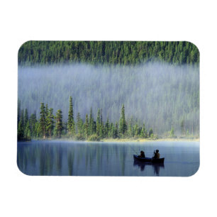 Íman Meninos pescando no Lago Waterfowl, Banff Nacional