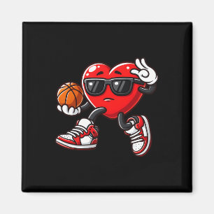 Íman Meninos Toddler Cute Heart Jogando Basquete Valent