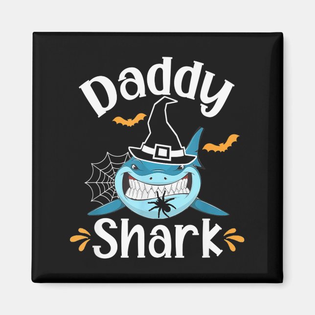 Íman Mens Daddy Shark Funny Halloween Daddy Announcemen (Frente)