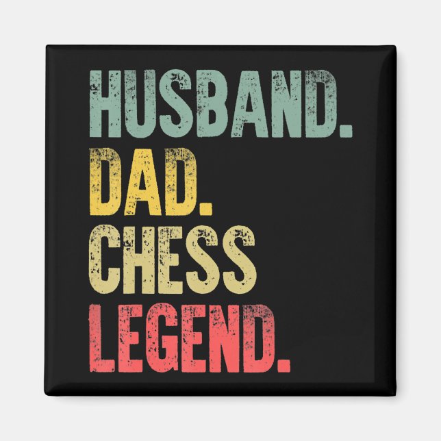 Íman Mens Engraçado Presente Marido Pai Legenda de Xadr (Frente)