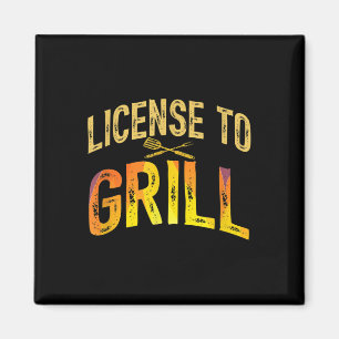 Íman Mens Funny Pai Adora Licença De Churrasco Para Gri