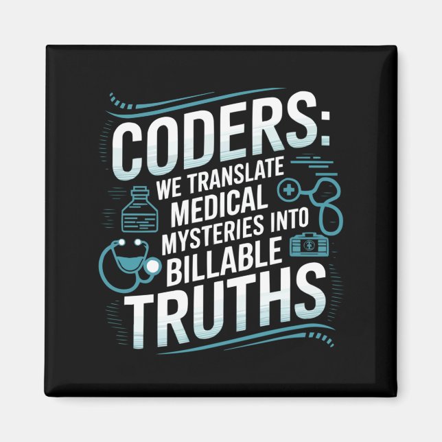 Íman Mens Medical Coder Job Profession Hospital (Frente)