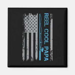 Íman Mens Reel Legal Papa Pescando Bandeira Americana P