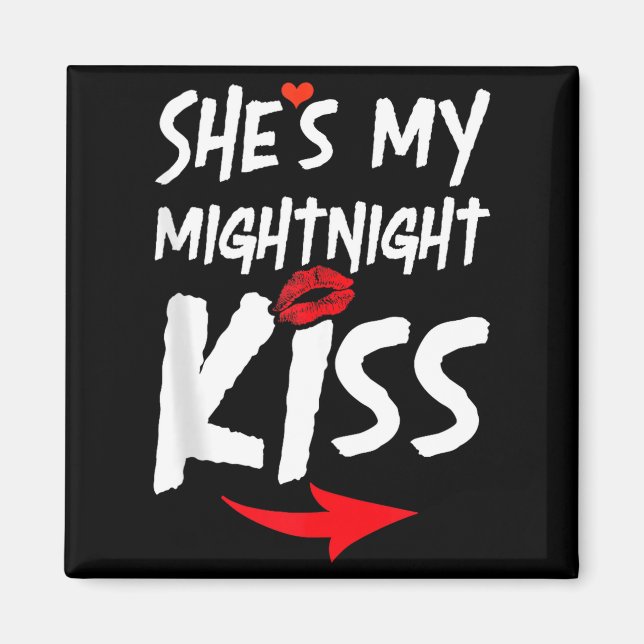 Íman Mens She's My Midnight Kiss Happy New Year Matchin (Frente)