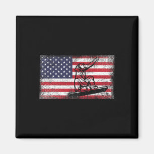 Íman Mens Snowboard American Flag Patriótico Snowboar