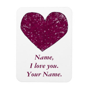 Íman Mensagem de Amor Personalizada Lace Coração Magnet