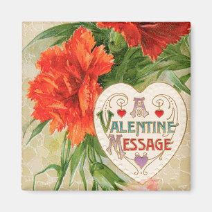 Íman Mensagem de Dia dos Namorados Vintage, Flores de C