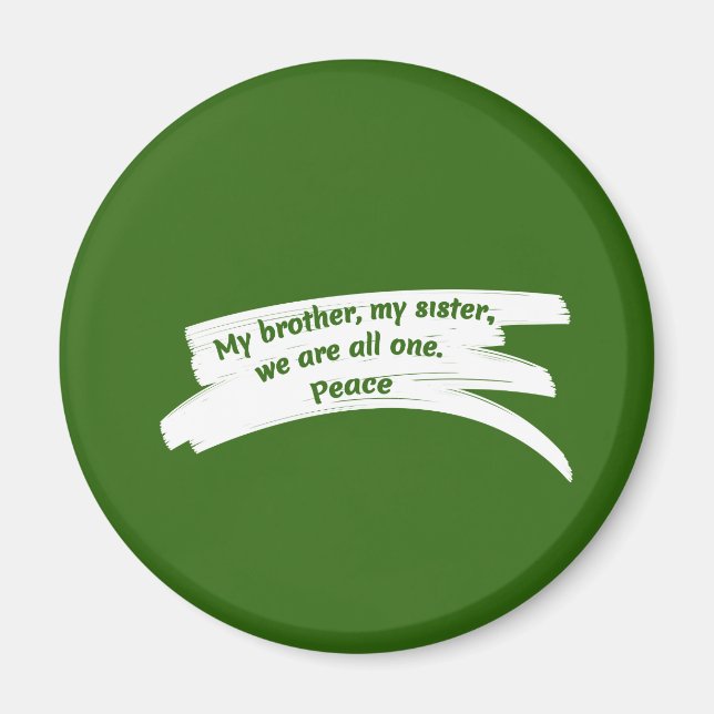 Íman Mensagem de Paz de Limpeza de Paint Stroke (Frente)