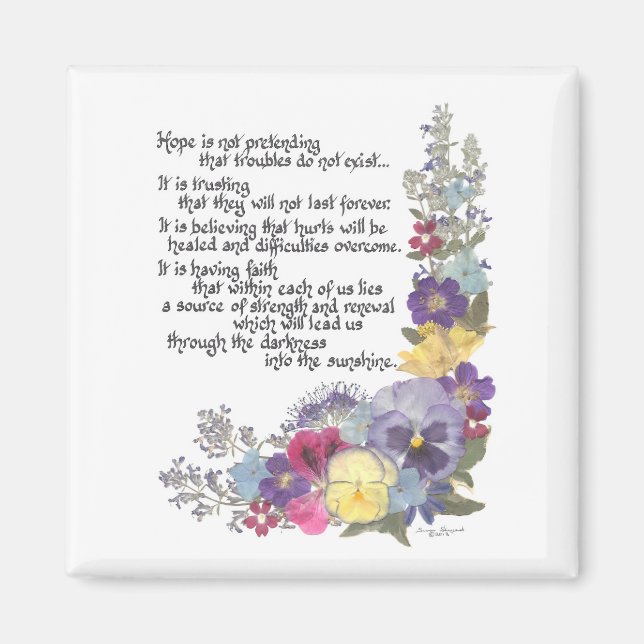 Íman Mensagem de presentes de esperança (Frente)