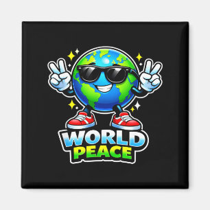 Íman Mensagem Divertida Fofa Paz Mundial Positiva Inspi