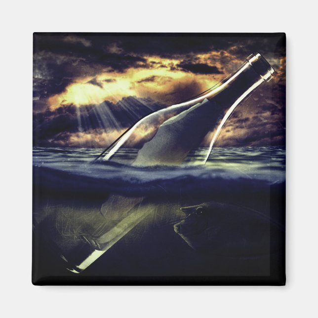 Íman Mensagem em uma garrafa (Frente)