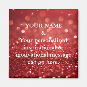 Íman Mensagem Motivacional Personalizada Brilho Roxo