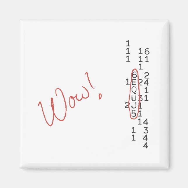 Íman Mensagem SETI de Sinal Uau (Frente)