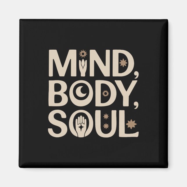 Íman Mente, Corpo, Alma, Design, Lança de Meditação Yog (Frente)