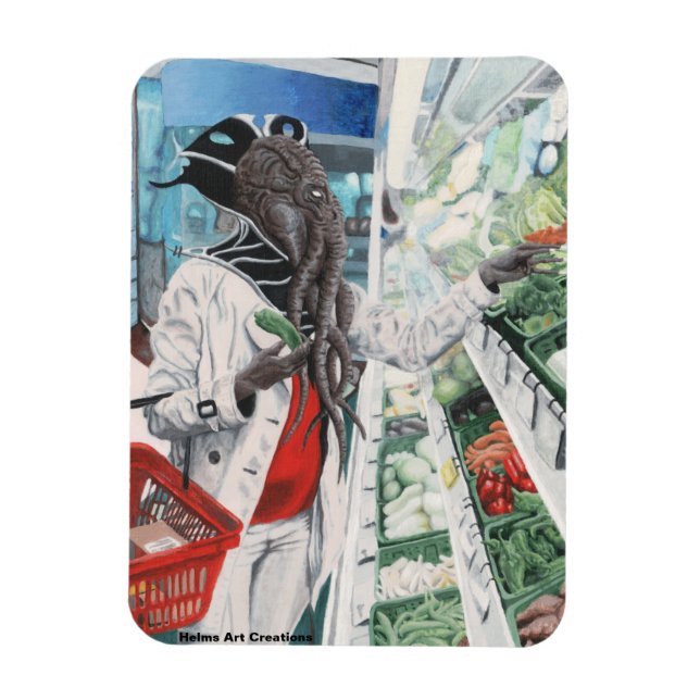 Íman Mente Flayer Grocery Comprando Fantasy Art Magnet (Vertical)
