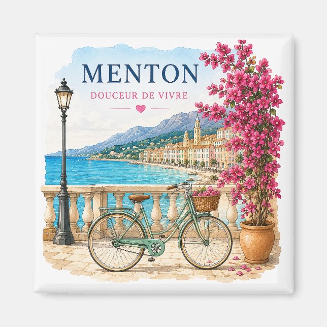 Íman Menton French Riviera Magnet - bicycle  (Frente)