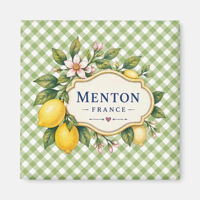 Íman Menton French Riviera Magnet - Green Lemon (Frente)