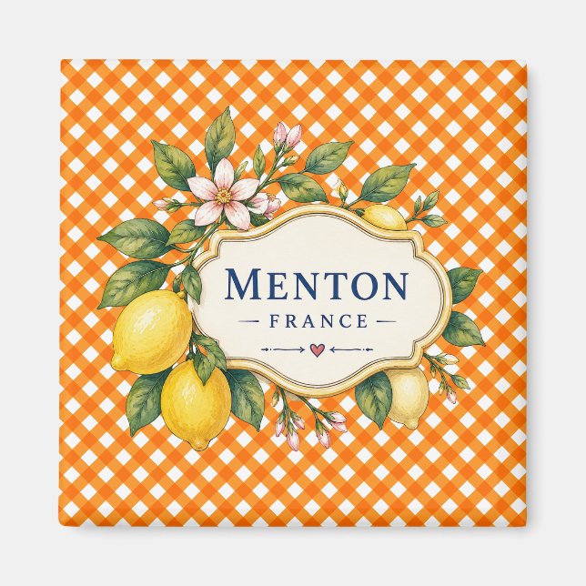 Íman Menton French Riviera Magnet - Orange Lemon (Frente)