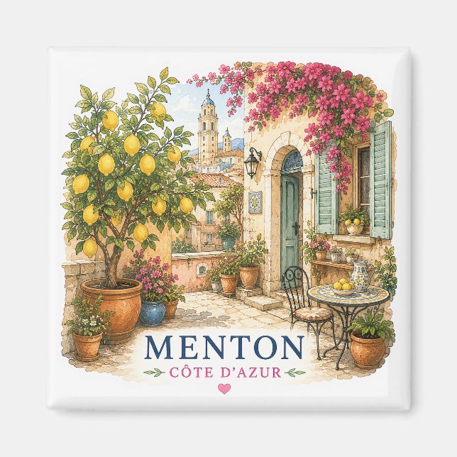Íman Menton French Riviera Magnet - Patio (Frente)