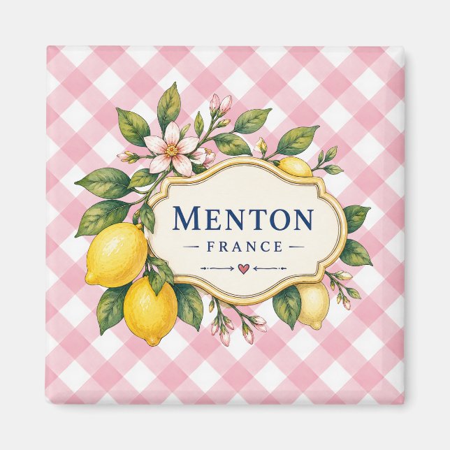 Íman Menton French Riviera Magnet - Pink Lemon (Frente)