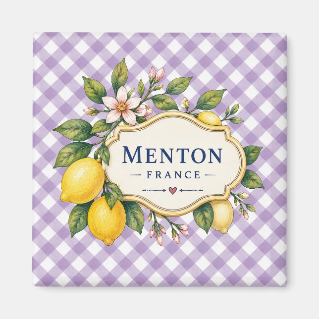 Íman Menton French Riviera Magnet - Purple Lemon (Frente)
