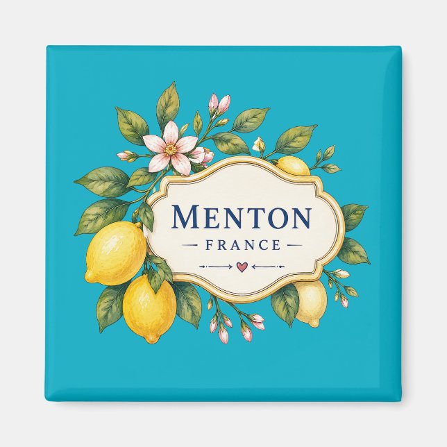 Íman Menton French Riviera Magnet - turquoise Lemon (Frente)