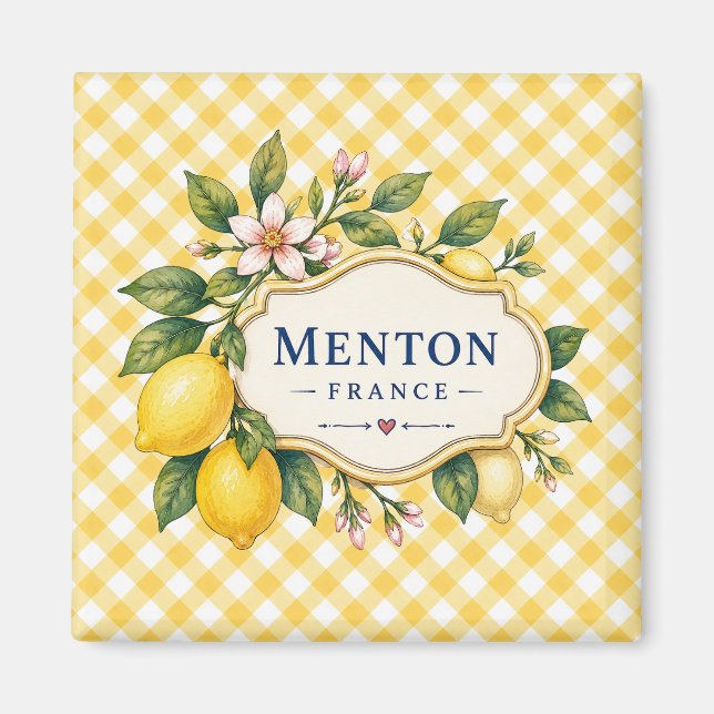 Íman Menton French Riviera Magnet - Yellow Lemon (Frente)