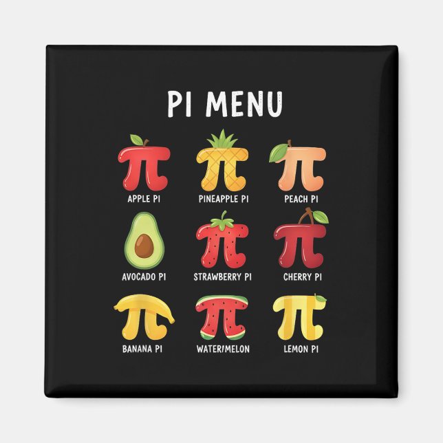 Íman Menu Pi 3,14 Símbolo de Número Pi Professor de Mat (Frente)