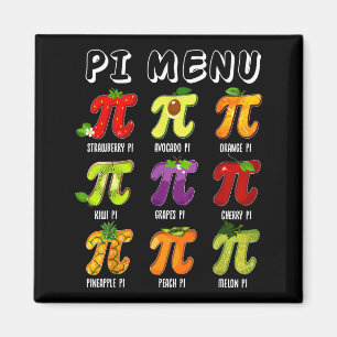 Íman Menu Pi 3.14 Símbolo Pi Engraçado Fruta Professor