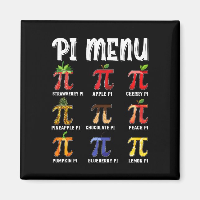Íman Menu Pi Engraçado Pi 3.14 Matemático Do Menu Pie D (Frente)