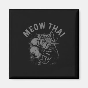 Íman Meow Thai Funny Muay Thai Boxando Gata Artes Marci