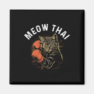 Íman Meow Thai Funny Muay Thai Boxando Gata Artes Marci
