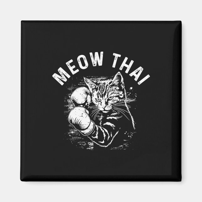 Íman Meow Thai Funny Muay Thai Boxando Gata Artes Marci (Frente)