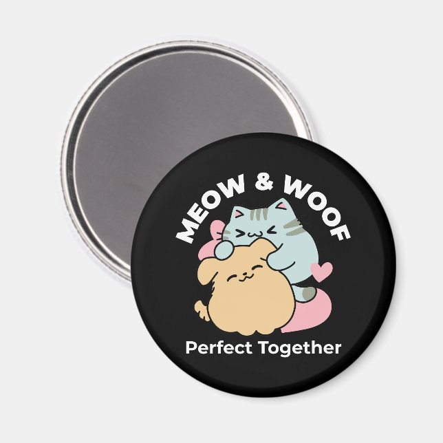 Íman Meow & Woof Perfect Toga - Gato e Cachorro Bonitos (Front/Back)