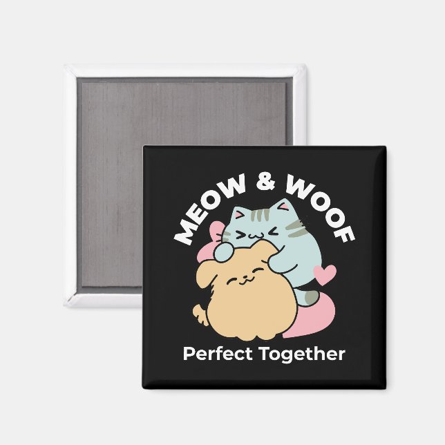 Íman Meow & Woof Perfect Toga - Gato e Cachorro Bonitos (Front/Back)