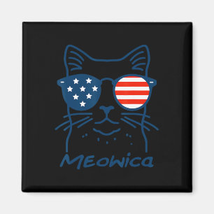 Íman Meowica Usa América Cat 4 De Julho Patriótico Engr